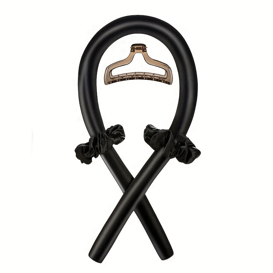 Minimalist Fabric Hair Curler with Bow Detail - Solid Color, Single Piece, Ideal for Christmas Festival Hairstyling Accessory, Christmas Hair Styling Tool|Elegant Accessory|Fabric Constructio