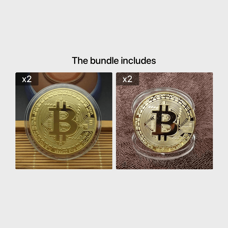 Golden Commemorative Coin Of Bitcoin, A Virtual Currency, As A Business Gift Item With Coin Craftsmanship For Foreign Trade.