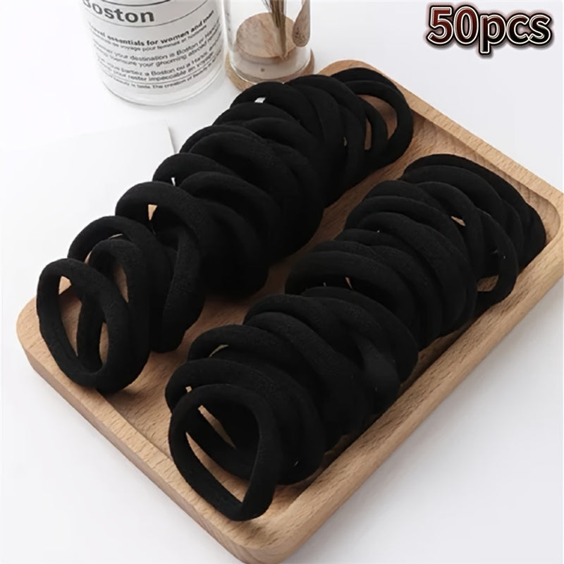 50pcs/100pcs High Elastic Hair Ring French Style Thick Women's Hair Rope Graduation Gift