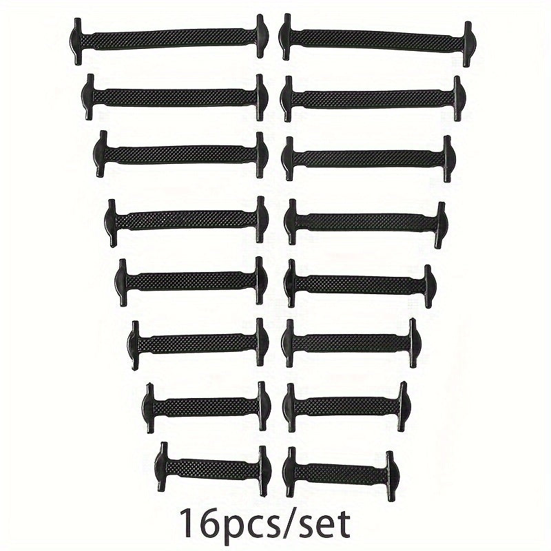 16pcs/Pack No-Tie Elastic Shoelaces for Sneakers, Casual Shoes, and Athletic Footwear