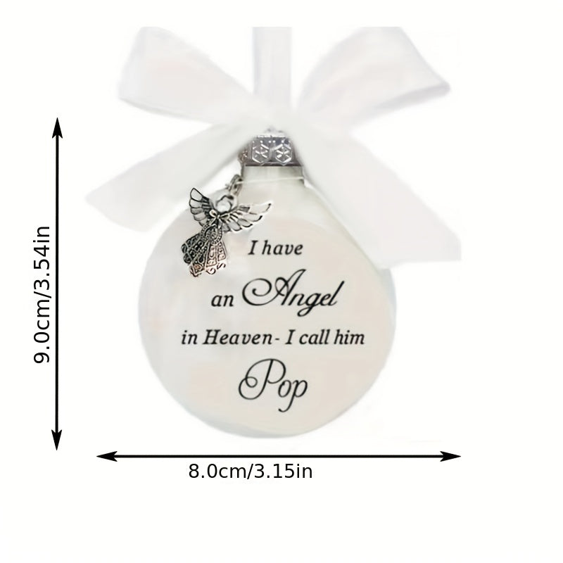 1pc, In Heaven Relatives Name Ornament, Keepsake Feather Plastic Ball, Ornament Pendant, Home Decor, Room Decor, Bedroom Decor
