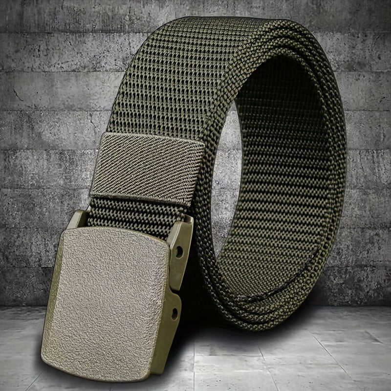 Nylon belt men's women's hypoallergenic belt non-metallic belt buckle military training smooth buckle nylon belt over security pants belt youth student korean casual outdoor tide