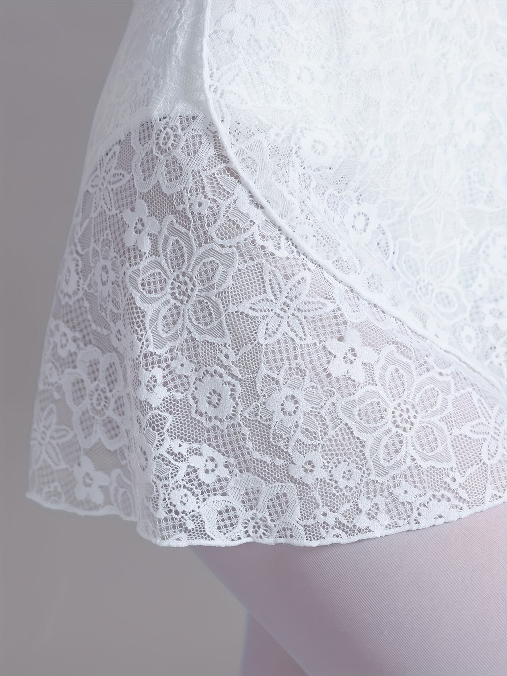 Women's Elegant Black Ballet Wrap Skirts - Semi-Sheer Lace Dance Skirt Dancewear