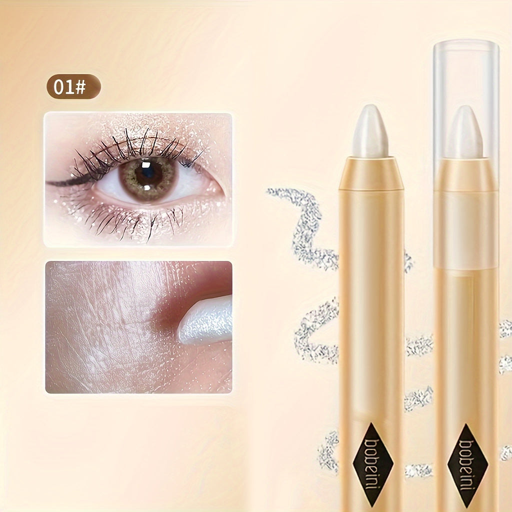 Double-Headed Shimmer Eyeshadow Stick - Glitter Highlighter, Contouring, Brightening, Lazy Makeup - Plant Squalane Formula, Moisturizing, Long-Lasting, Easy to Use