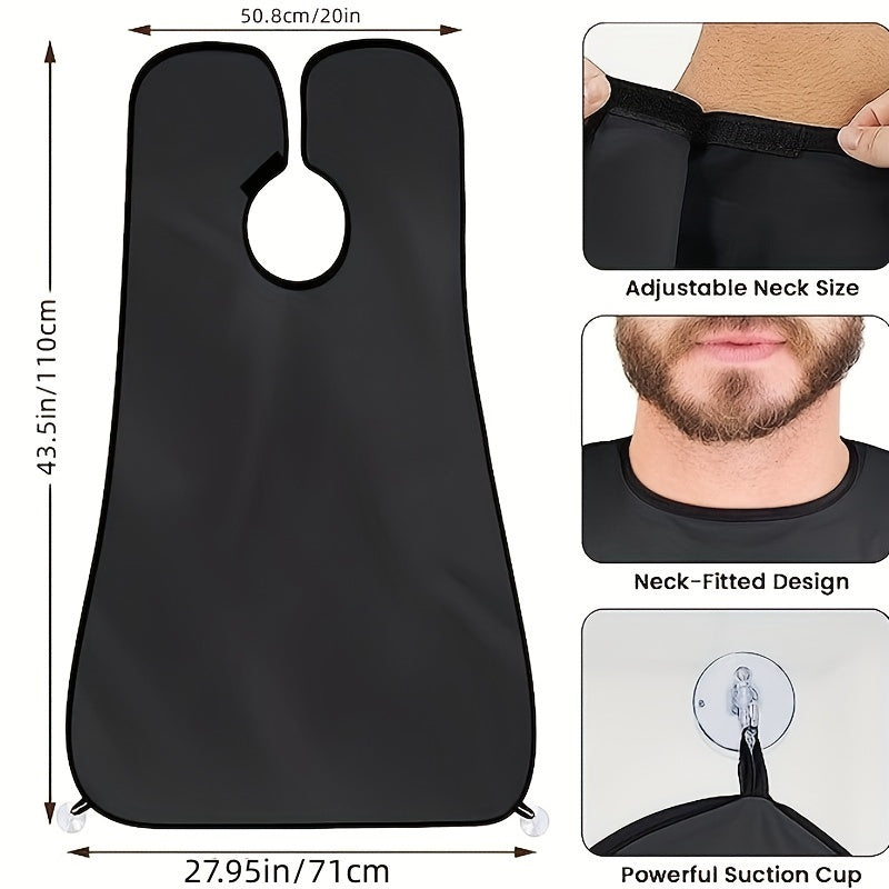 Beard Bib Apron For Men, Men's Hair Catcher For Shaving, Grooming Accessories For Dad Or Husband, 1 Size Fits All
