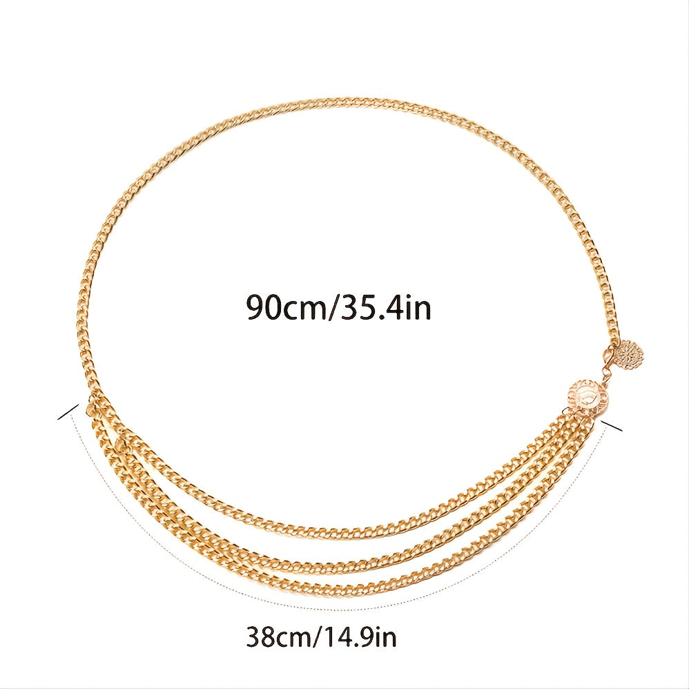 Boho Tassel Waist Chains Sun Flower Body Chain Golden Beach Belts Jewelry For Women