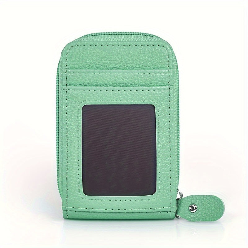 1pc RFID Blocking Card Holder with Zipper, Compact Credit Card Case for And Women, Polyester Lined, Modern Design, Credit Card Storage | Sleek Card Case | Polyester Lined Interior