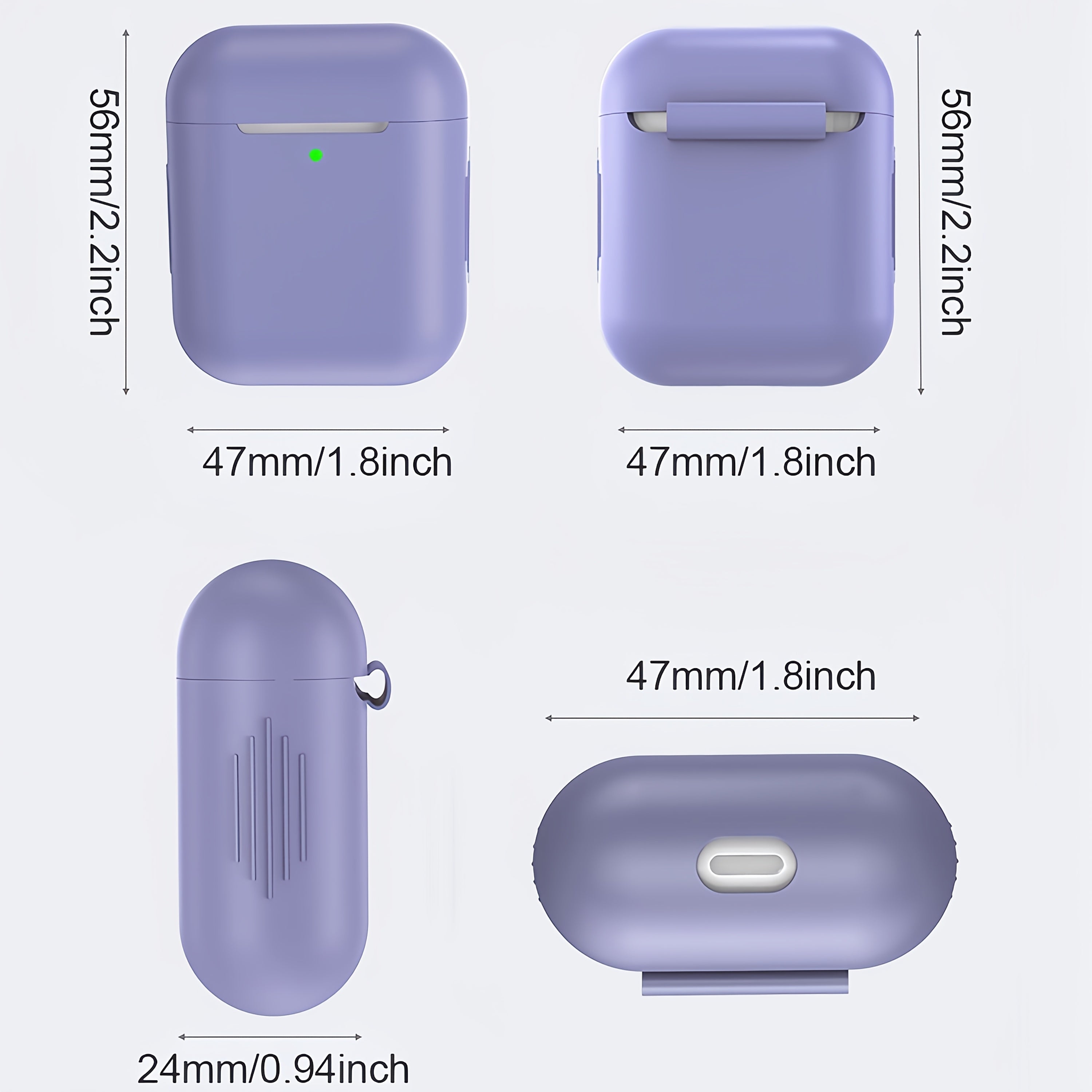 Suitable Silicone Case for AirPods - Protective Wireless Earphone Case Compatible with 1st and 2nd Generation - Headphone Shell