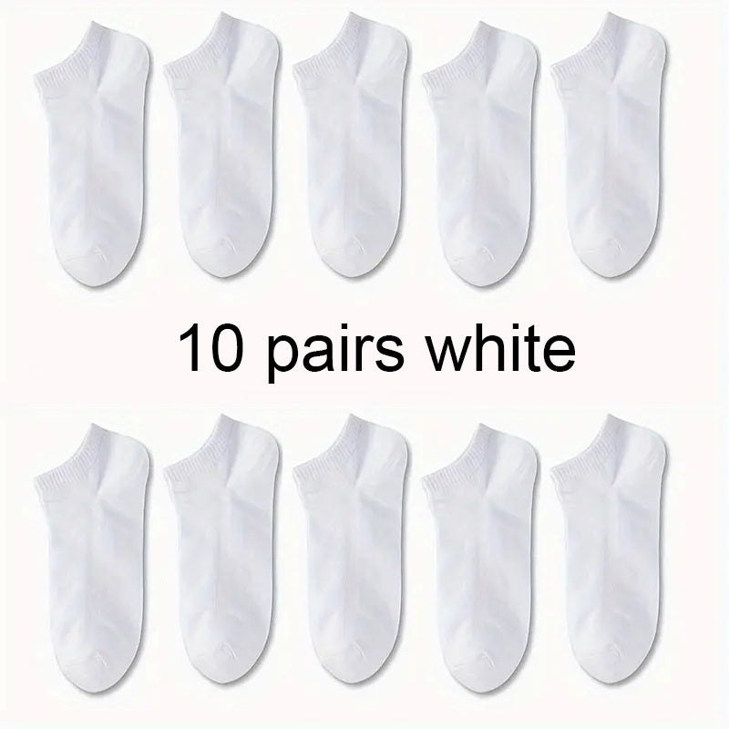 1/5/10/30 Pairs Men'S & Women'S Breathable Anti-Odor Socks - Moisture-Wicking Quick-Dry Summer Shorts, Black/White/Gray/Beige/Gray/White/Black/Gray/White/Gray/White/Gray/White/Gray/White/, Sweat-Resistant