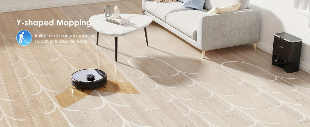 Lubluelu SL60 Plus Self-Emptying Robot Vacuum & Mop Combo, 4000Pa Strong Suction, 60-Day Hands-Free, WiFi/App/Alexa Compatible, 3-in-1 Pet Hair Cleaning for Hard Floors & Carpets, Quiet 55dB, Auto-Charging, Precision Mapping,