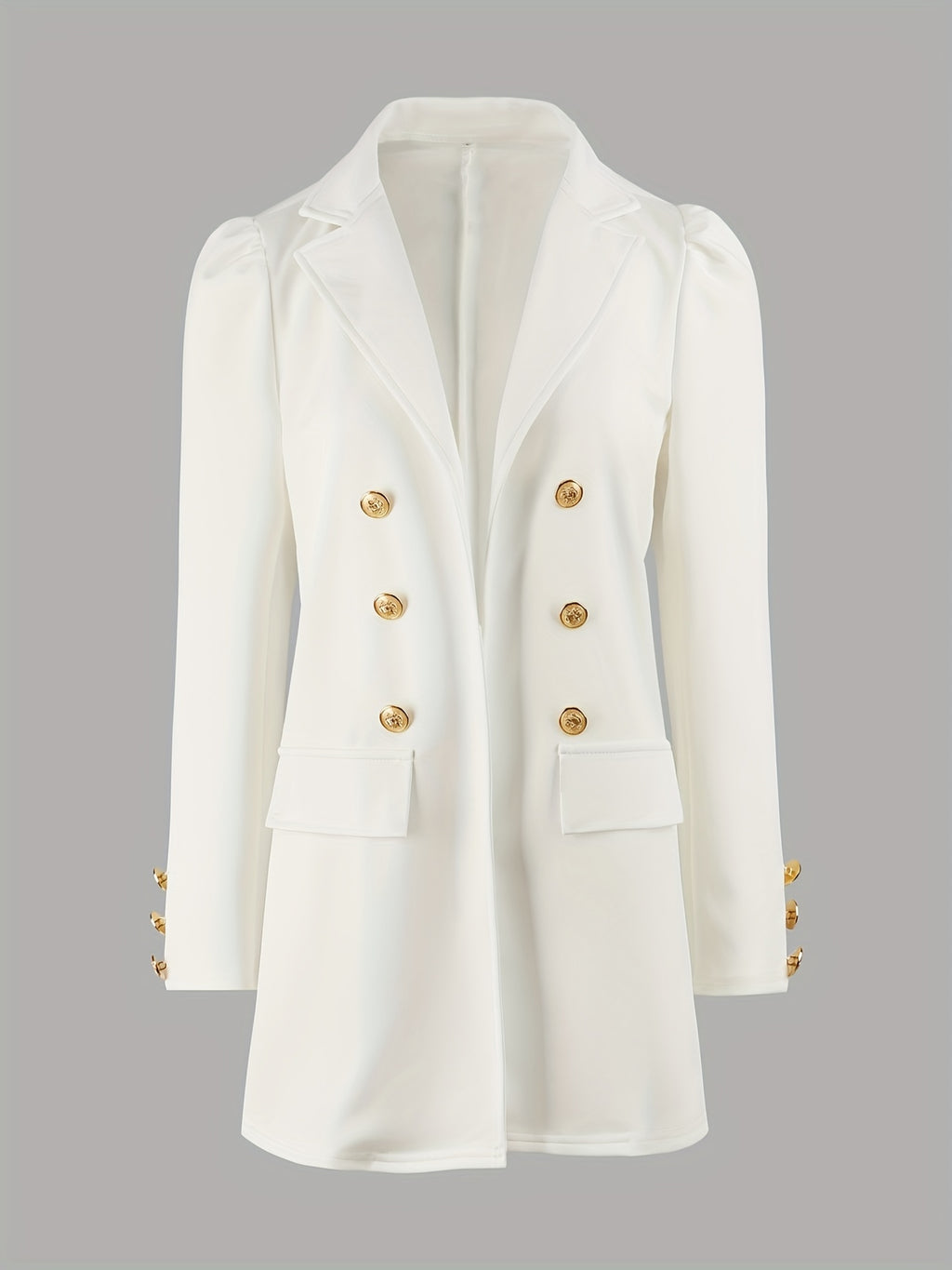 Blazers Two-piece Set, Casual Fashion Solid Loose Long Sleeve Blazers & Mini Skirt, Women's Clothing