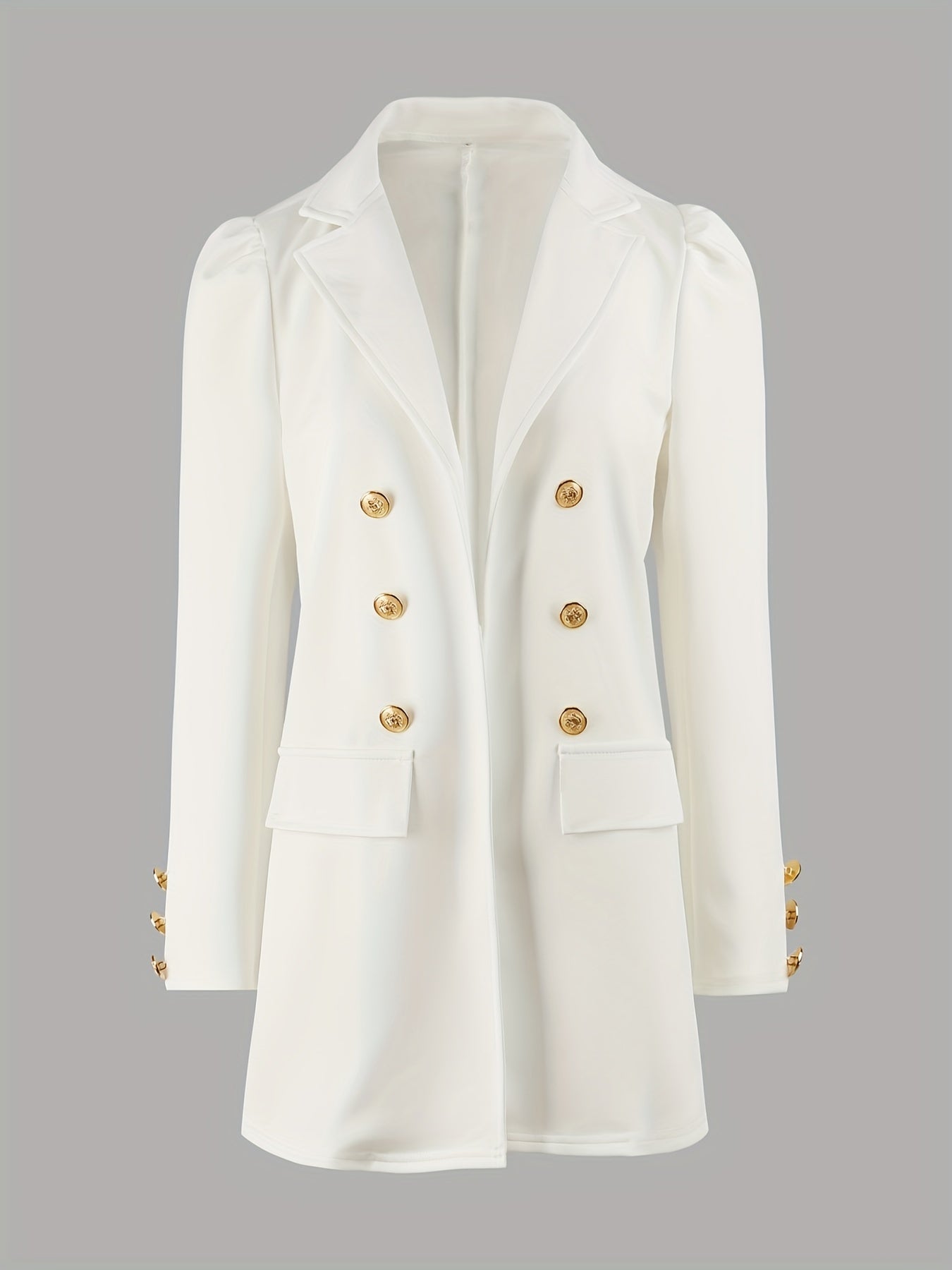 Blazers Two-piece Set, Casual Fashion Solid Loose Long Sleeve Blazers & Mini Skirt, Women's Clothing