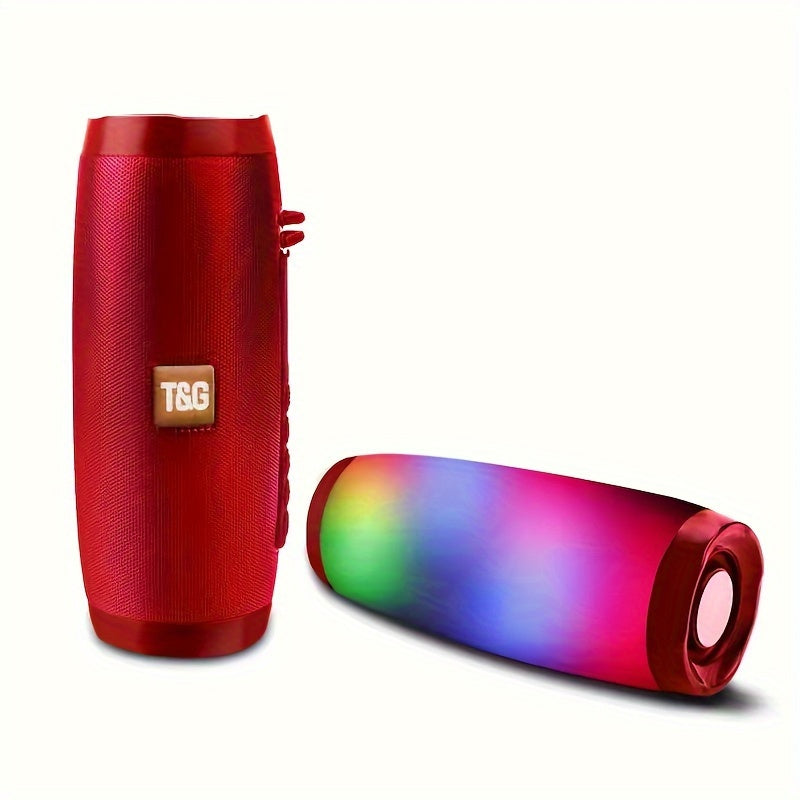 Portable Wireless Speaker With Colorful LED Light, Outdoor 3D Stereo Bass Luminous Speaker, TWS Stereo Subwoofer Rod Hands-Free Call/FM/TF Card/U Disk, Connect Mobile Phone/Tablet/TV, wireless Portable Audio, Electronics/Cons