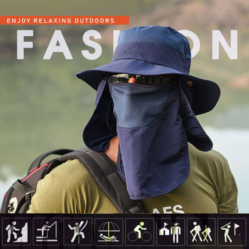 Sun Protection Bucket Hat With Removable Face Mask - Perfect For Summer Outdoor Activities