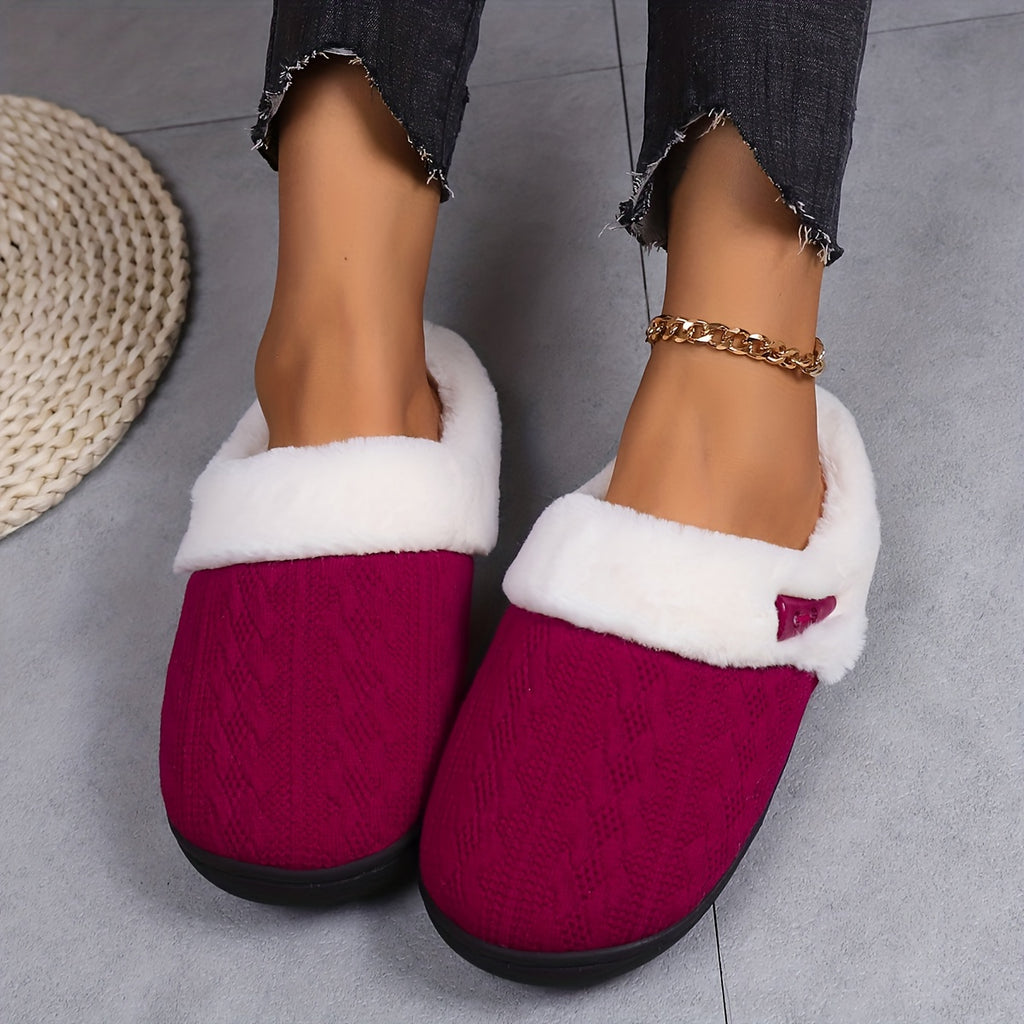 Women'S Plush Slippers - Winter Warm Soft Indoor/Outdoor House Shoes with Plush & TPR Sole, Soft Fabric Upper & Cushioned Insole - All-Season Cozy Slip-Ons in, Indoor Footwear, Minimalist Design, Comfortable Footwear, Stylish