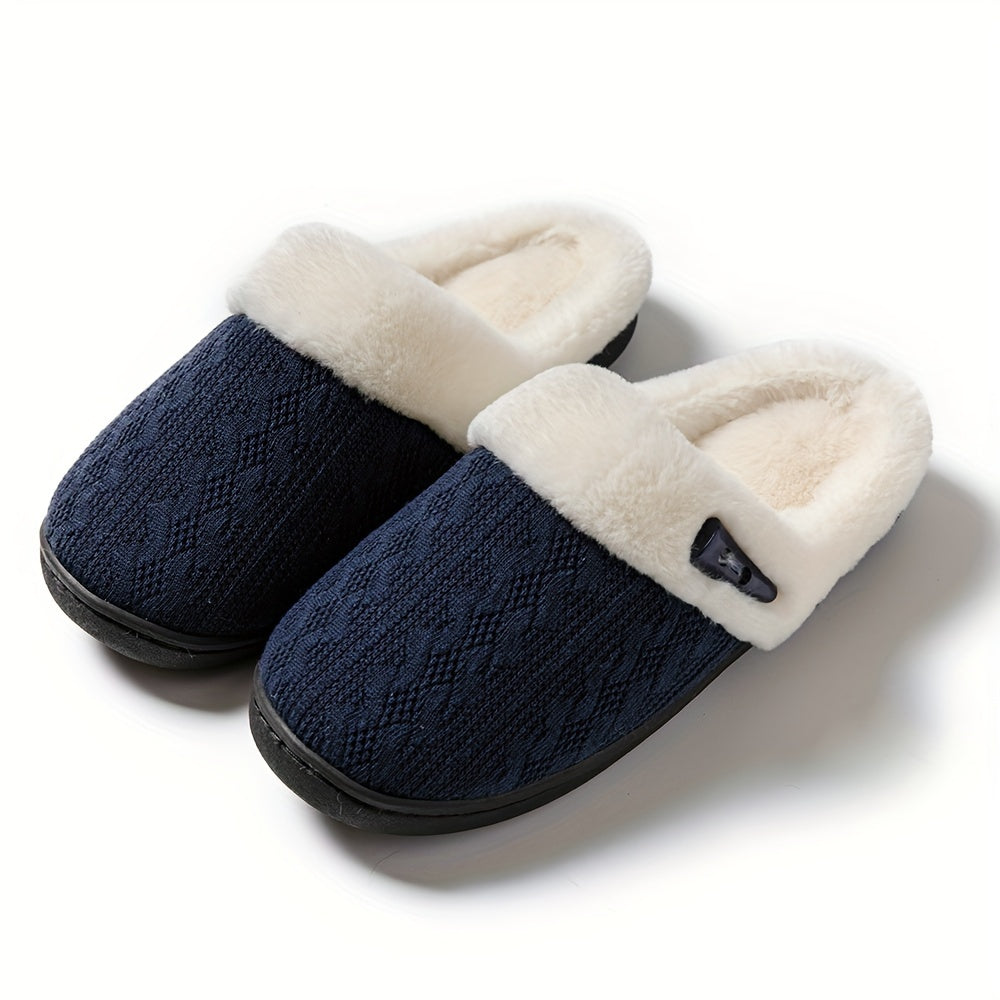 Women'S Plush Slippers - Winter Warm Soft Indoor/Outdoor House Shoes with Plush & TPR Sole, Soft Fabric Upper & Cushioned Insole - All-Season Cozy Slip-Ons in, Indoor Footwear, Minimalist Design, Comfortable Footwear, Stylish