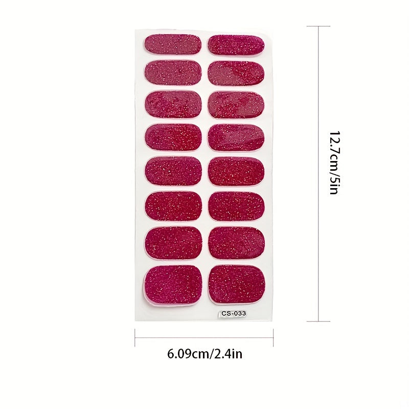 Sparkly Full Cover Nail Art Stickers - Self-Adhesive Nail Decals for Women - Easy to Apply and Long-Lasting Nail Art Strips