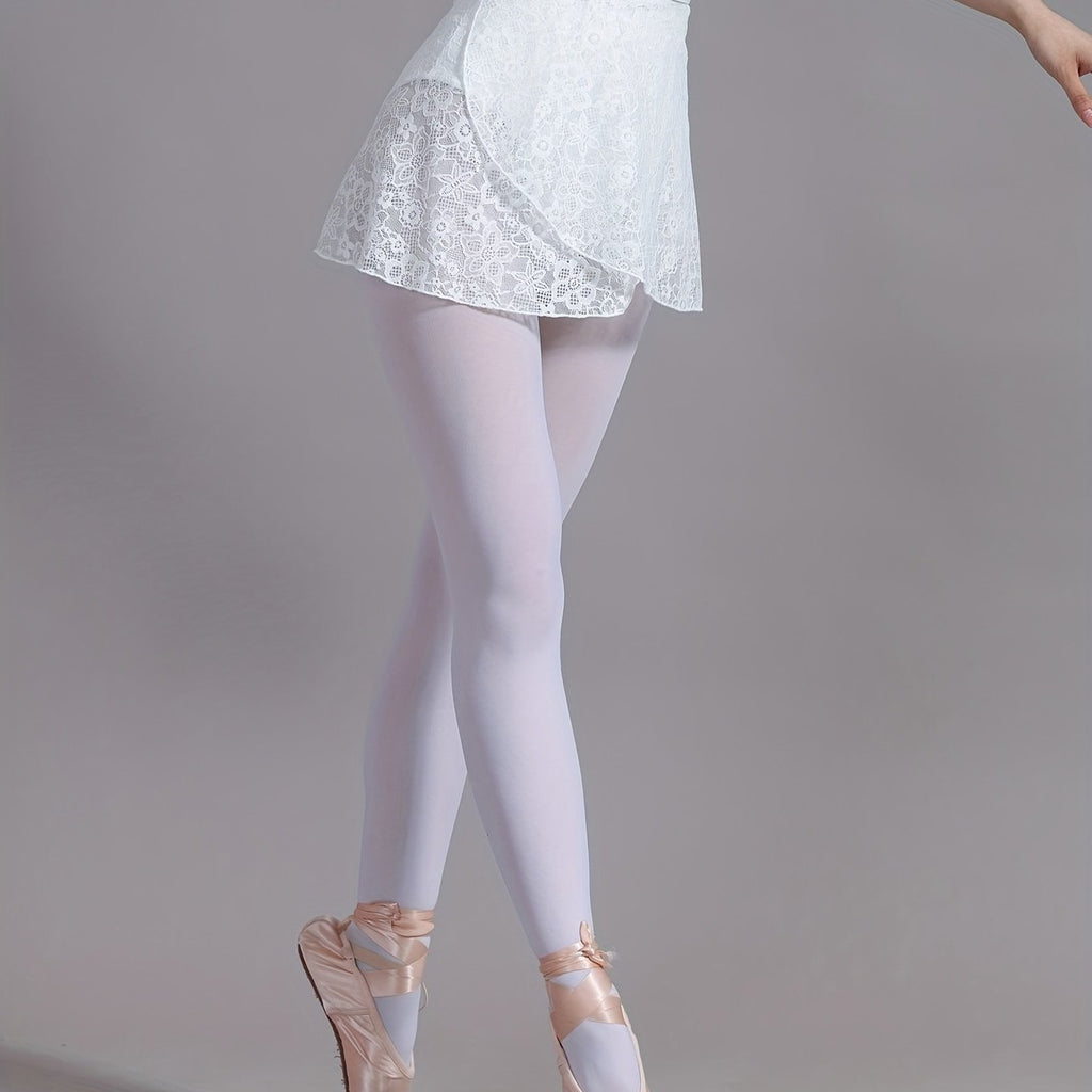 Women's Elegant Black Ballet Wrap Skirts - Semi-Sheer Lace Dance Skirt Dancewear