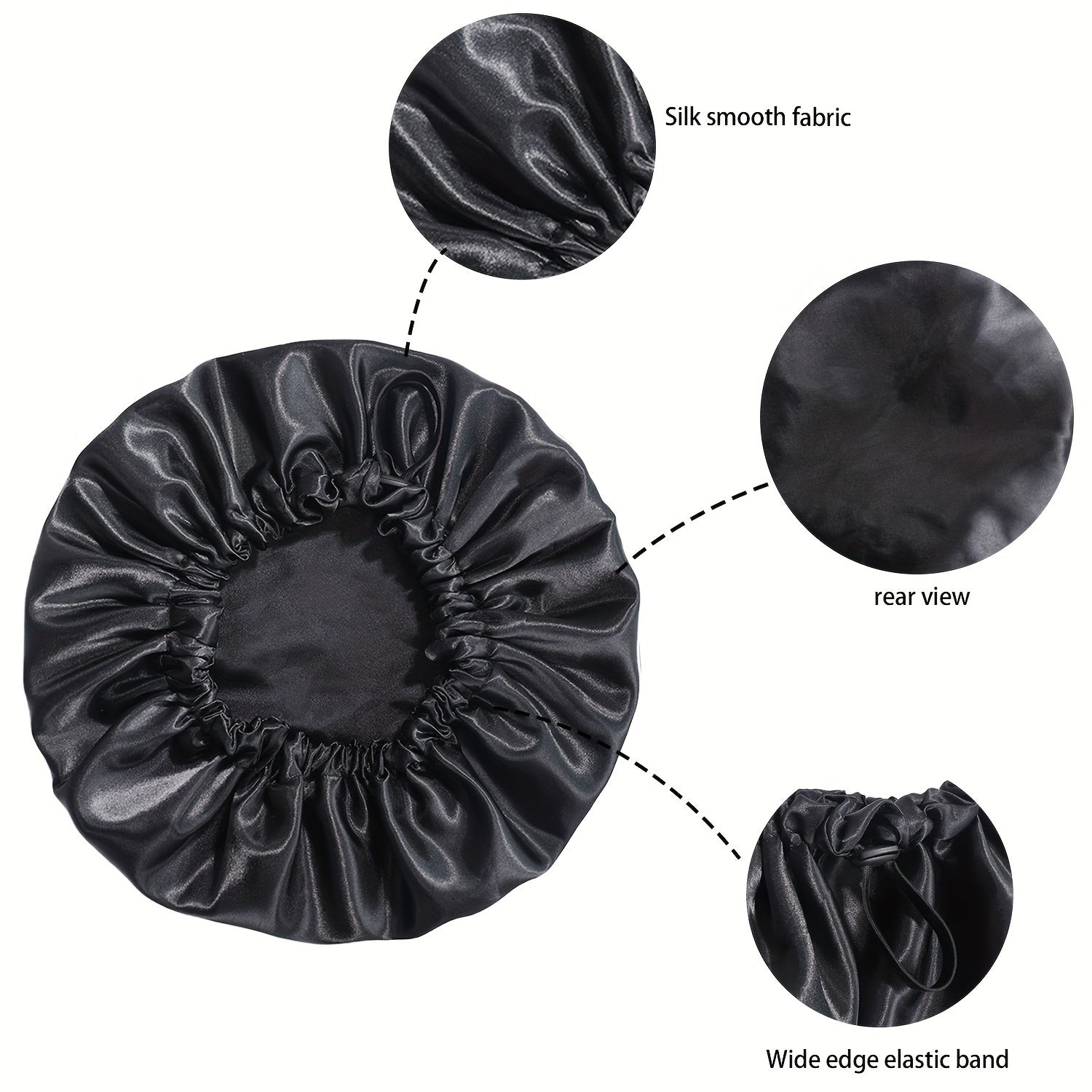 Satin Bonnet For Sleeping Adjustable Bonnet For Curly Hair Bonnets Double Layer Large Satin Lined Sleep Cap For Women