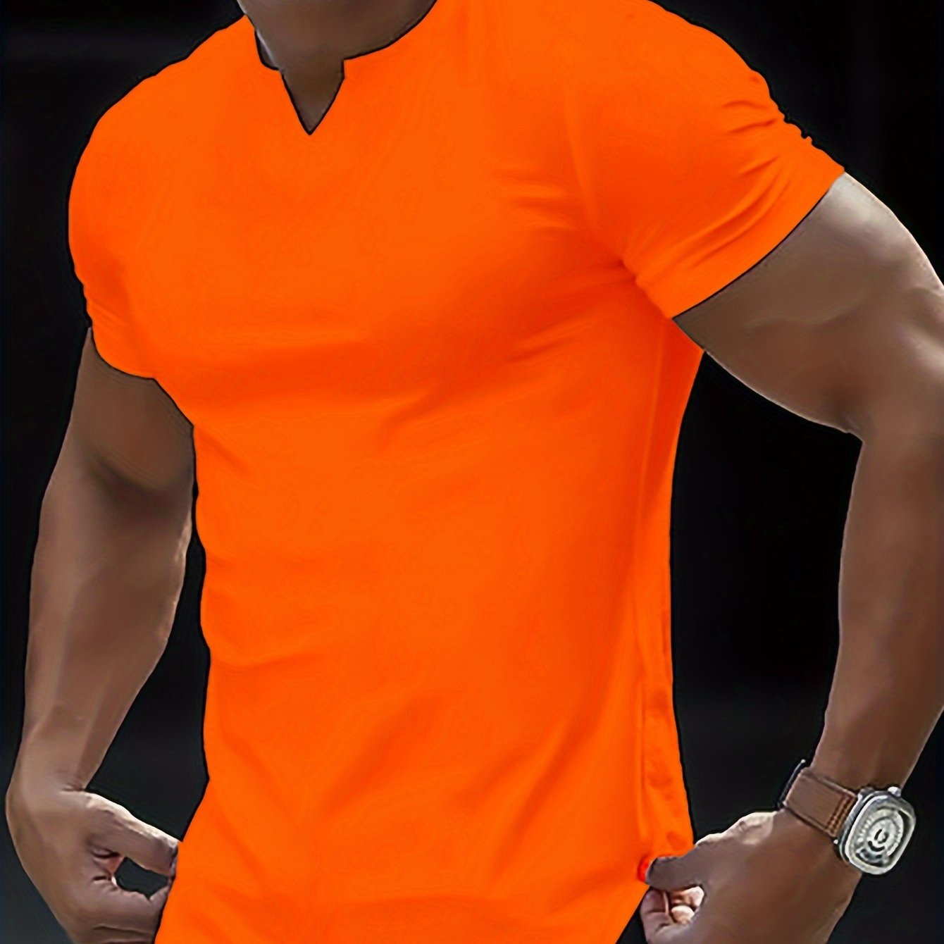 Summer-Ready Stylish Men’s V-Neck T-shirt - Comfortable, Breathable Fabric, Easy-Care & Durable