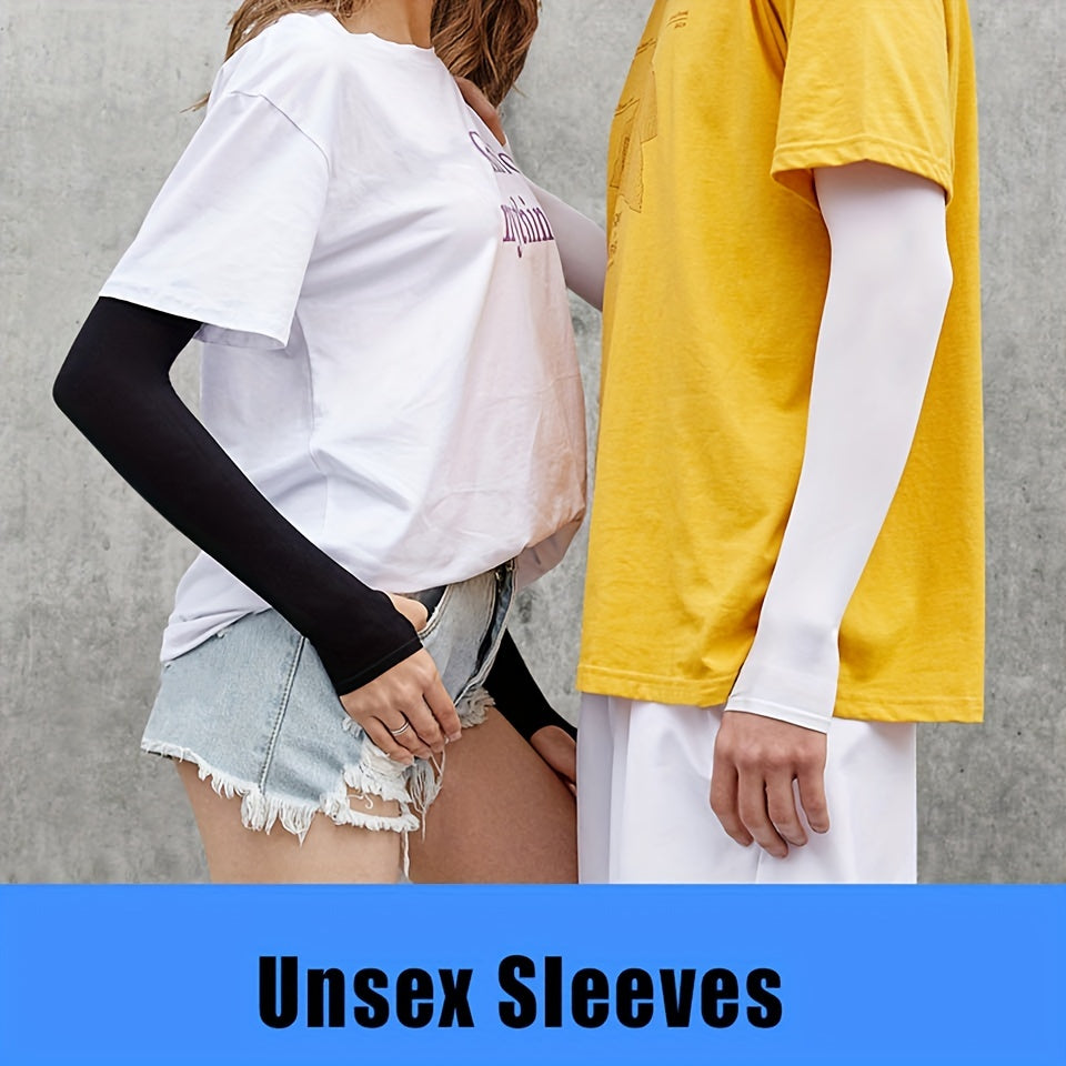 2pcs Women's Cooling Hand Covers in Ice Sliky Fiber Fabric for Running, Fishing, Cycling