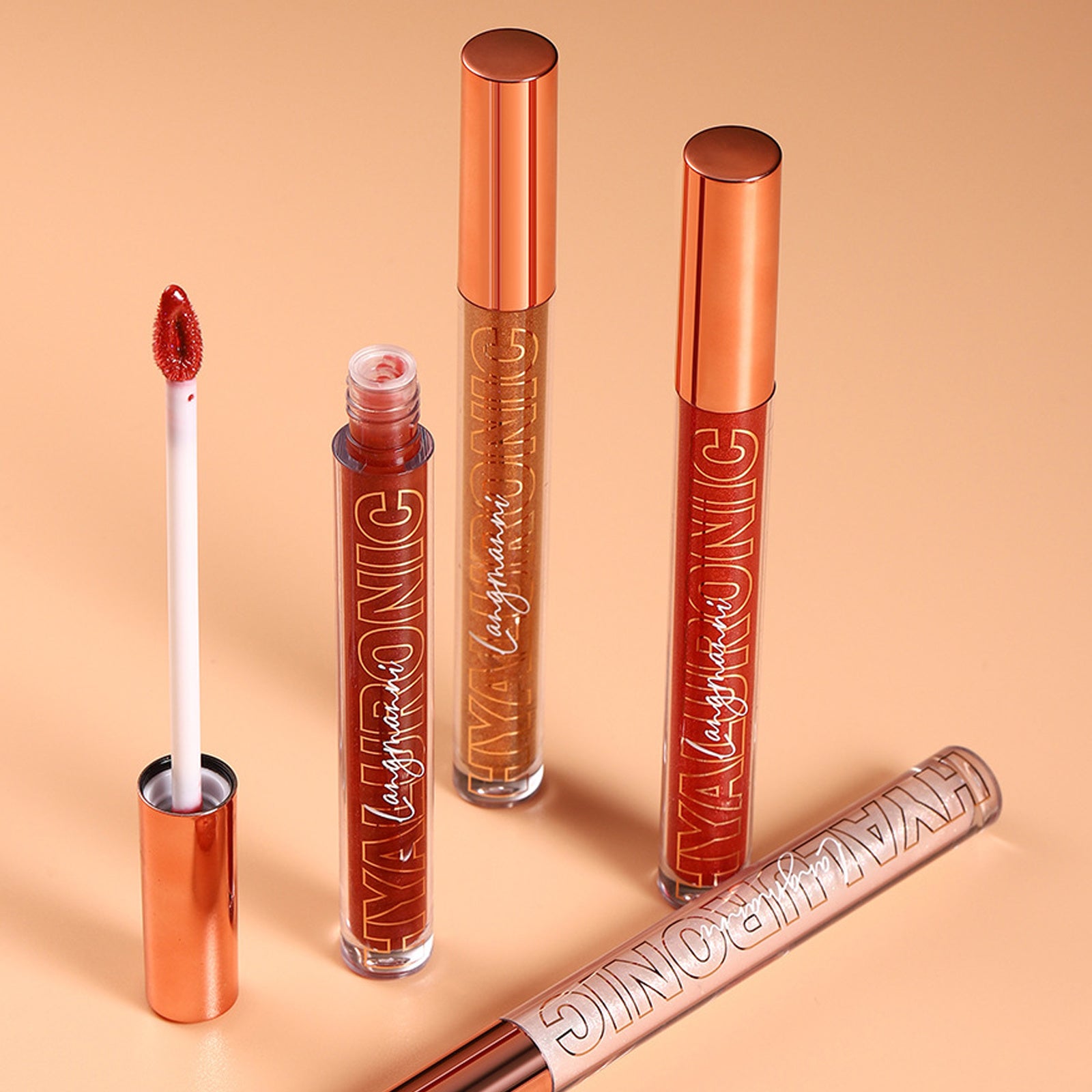 Eight Colors Hyaluronic Acid Moisturizing Lip Glaze Glitter Gloss - Non-Stick, Hydrating, Natural Nude Makeup - Perfect Valentine's Day Gifts, Music Festival Essentials, Long-Lasting, Cruelty-Free, Paraben-Free