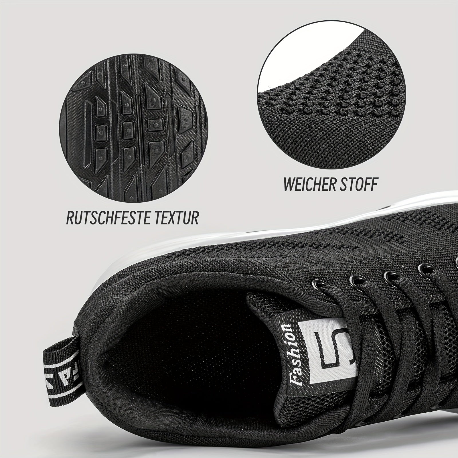 KOWAYI Women's Lightweight Breathable Mesh Low-Top Sneakers - Summer Casual Shoes with Cushioned Comfort, Black & White Accents for Walking, Errands & Casual Attire, Sporty Lifestyle Shoes | Modern Sneakers | Breathable Mesh