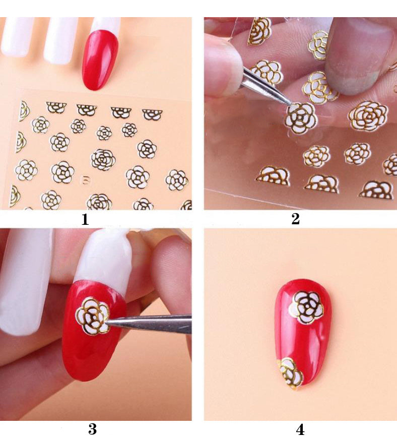 Snowflake Pattern Adhesive Nail Decals, Fashion Nail Art Stickers, Nail Stickers For Women