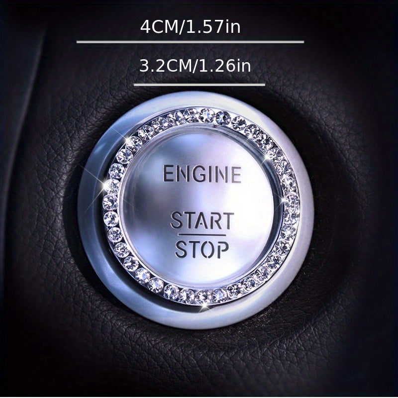 Rhinestone Decoration One-Button Start Ignition Ring - Car Accessory - Thanksgiving Christmas New Year Gift