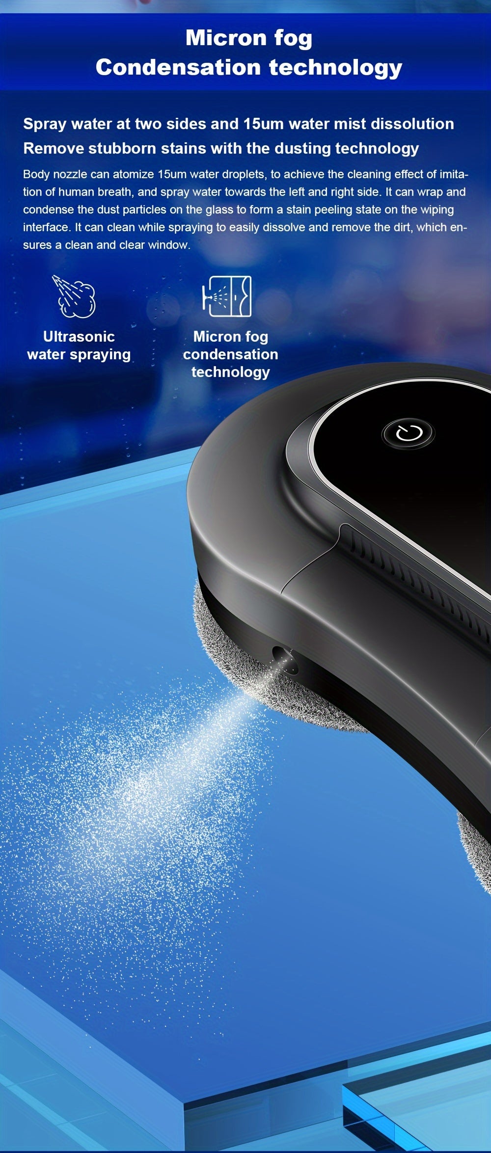 Robot Window Cleaner Liectroux YW810, 2-Way Water Spray, Ultra-thin, Robot Vacuum Cleaner For Windows, Home Electric Glass Washer & Wiper, Dry & Wet Mopping, AI Route, Brushless Motor, APP & Remote Control, Quadruple Security