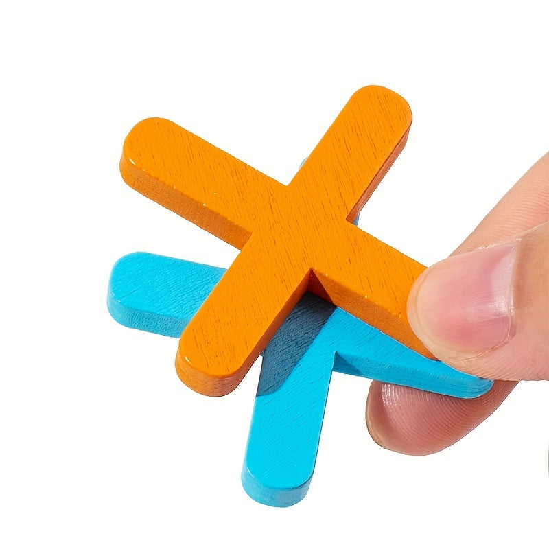 Wooden XO Well Shaped Chess for Youngsters'S Puzzle, Nine Palace Grid Chess, Parent-child Interaction, Building Blocks, Leisure Battles, Development of Youngsters'S Brain Tabletop Game Toys