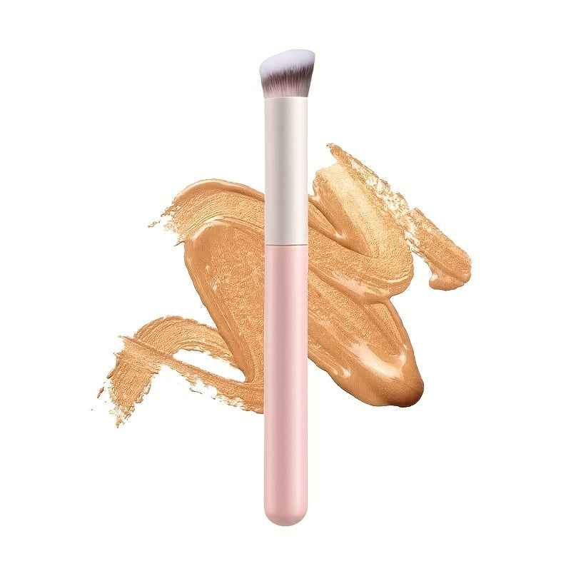 Concealer Brush Under Eye Mini Angled Flat Top Kabuki Nose Contour Brush For Concealing Blending Setting Buffing With Powder Liquid Cream Cosmetic Pro Small Makeup Foundation Brushes 270, 1pc