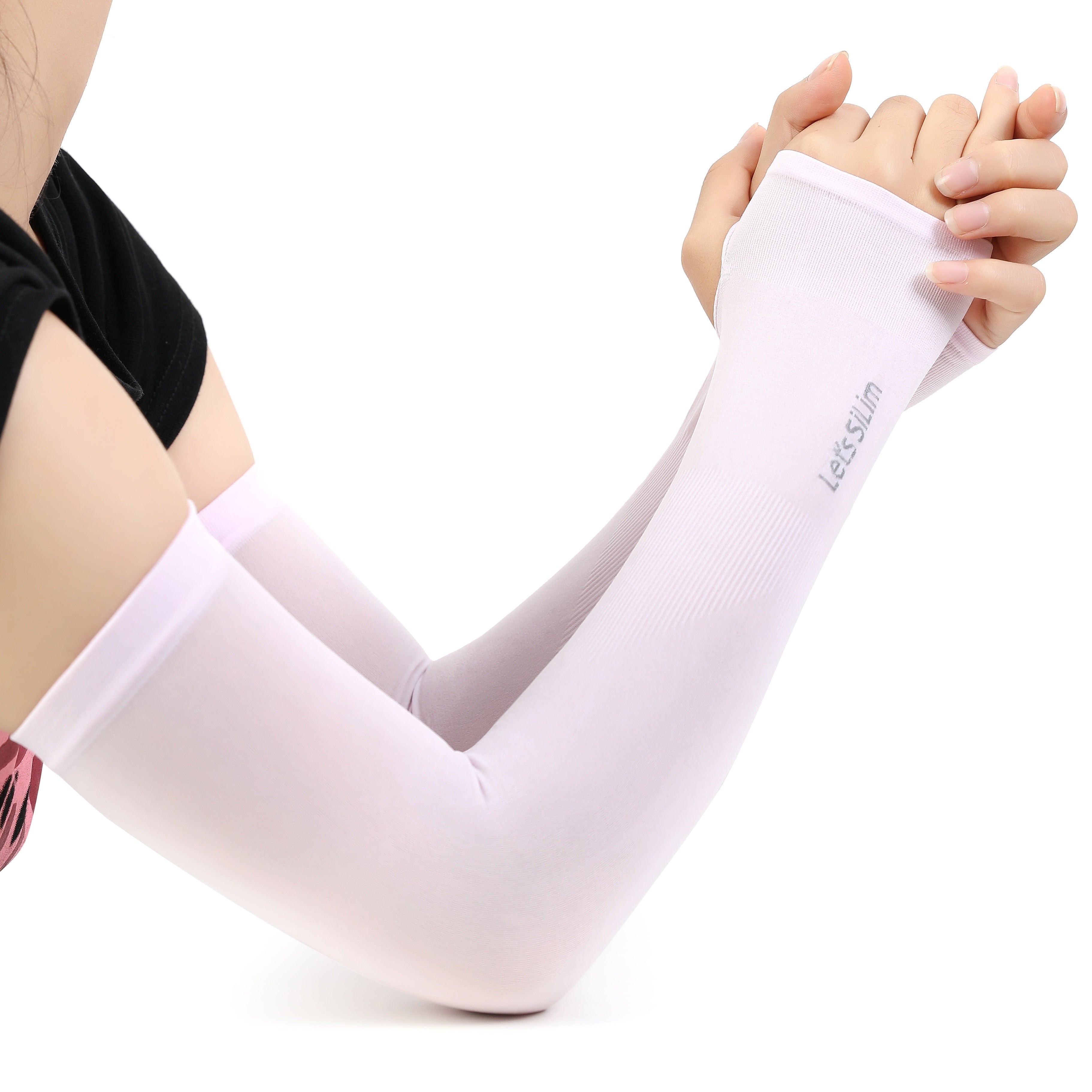 2pcs Women's Cooling Hand Covers in Ice Sliky Fiber Fabric for Running, Fishing, Cycling