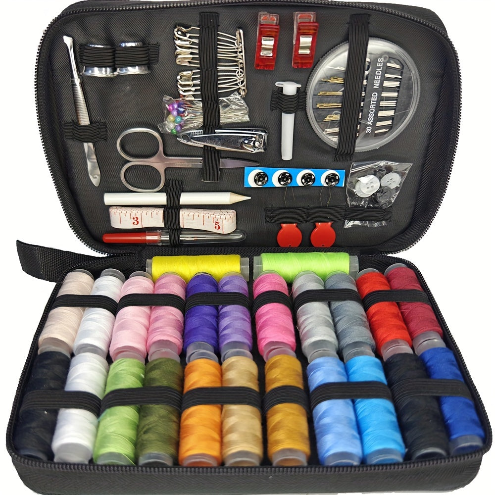 [104pcs Mini Sewing Kit] 43/98/104pcs Mini Travel Sewing Kit - 24-Color Threads, Needles & Accessories for Small Fixes & Emergency Repairs