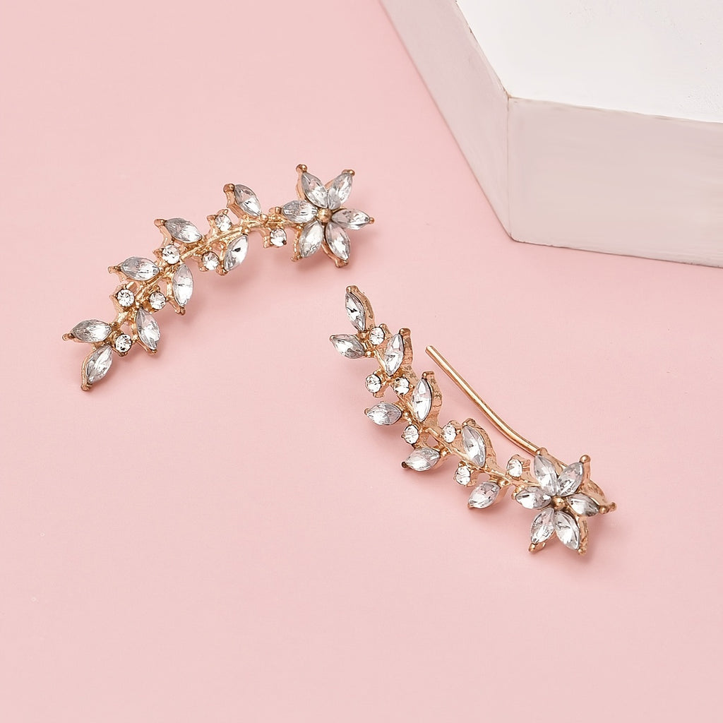 Leaf Branches Dangle Stud Clip Ear Jewelry For Women Personality Gifts