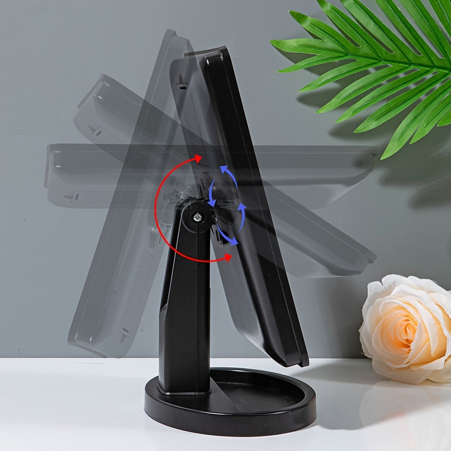 1PC Rotating Touch Screen Makeup Mirror with 16LED Lights - 3-Speed Adjustable Brightness, USB/Battery Dual Power, Portable Vanity Mirror for Bedroom, Dormitory, and Travel