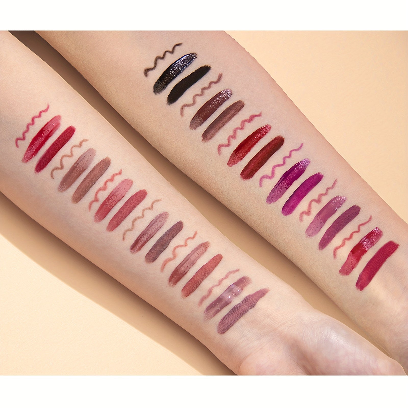 Lip Liner, Lipstick And Lip Gloss Trio Set, Matte Liquid Lipstick + Matching Lip Liner + Lip Gloss Nude Velvety Lipstick Makeup Kit Gift Set, Waterproof Long Lasting, Contains Plant Squalane Formula