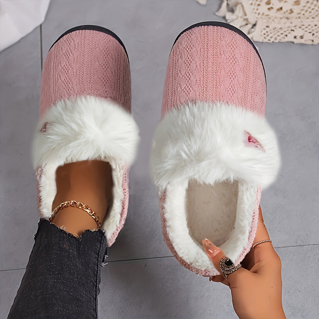 Women'S Plush Slippers - Winter Warm Soft Indoor/Outdoor House Shoes with Plush & TPR Sole, Soft Fabric Upper & Cushioned Insole - All-Season Cozy Slip-Ons in, Indoor Footwear, Minimalist Design, Comfortable Footwear, Stylish