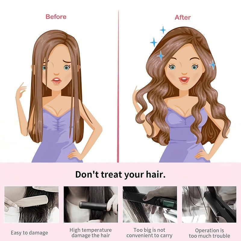 3pcs/Set Heatless Curling Rod Headband With Hair Ties - DIY Lazy Ribbon Hair Curler Tool For Effortless Waves And Curls