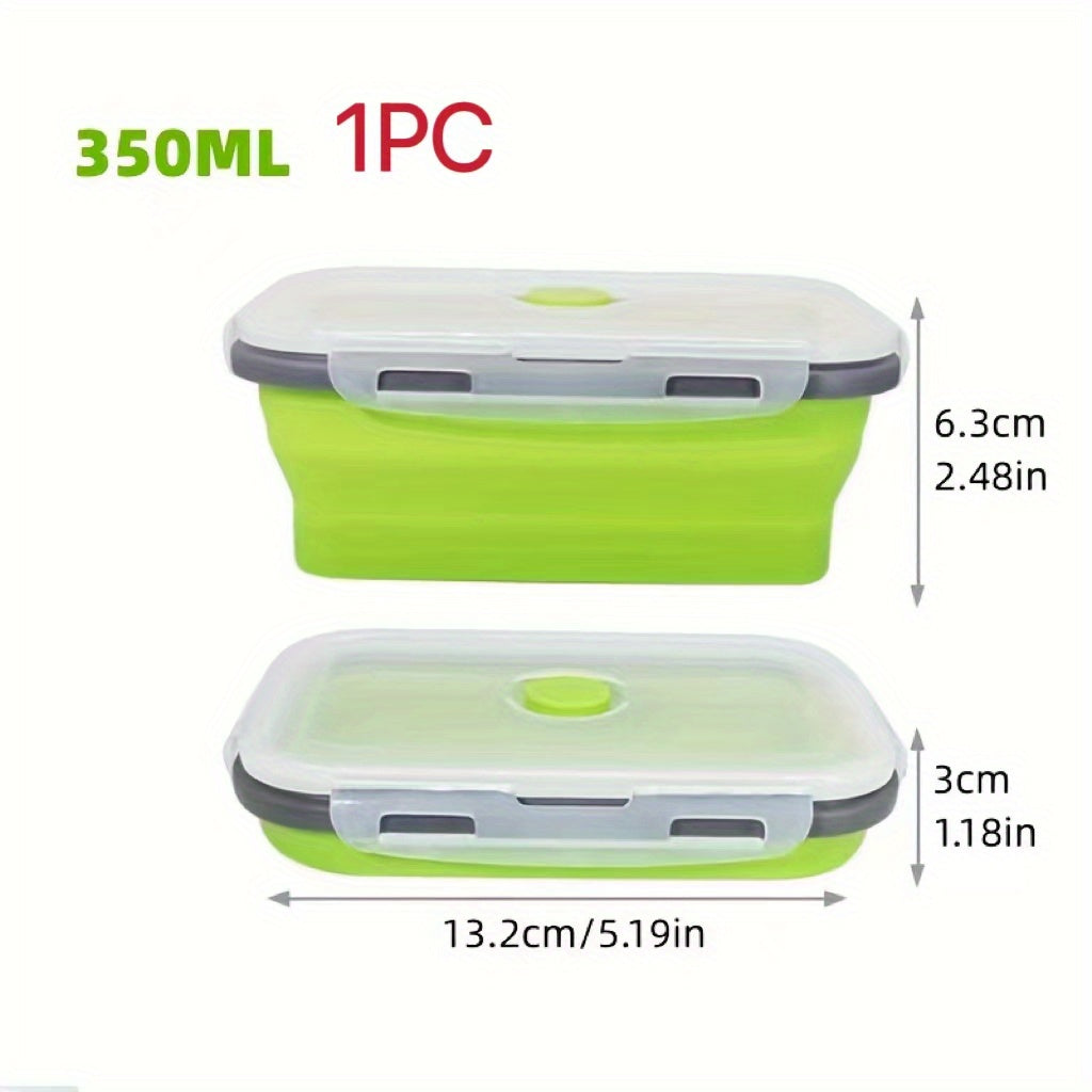 [Silicone Food Container] Collapsible Silicone Food Storage Container - BPA Free - Microwaveable - Freezer, Dishwasher Safe - Space Saving Stackable - Collapsible Leftover or Meal Prep Lunch Box Containers
