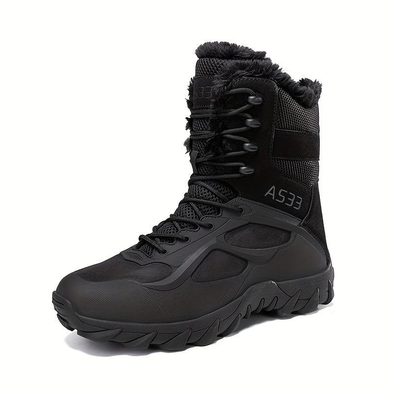 Men's Tactical Hiking Boots, Wear-resistant Non-slip Snow Boot, Winter Outdoor Camping Trekking Shoes