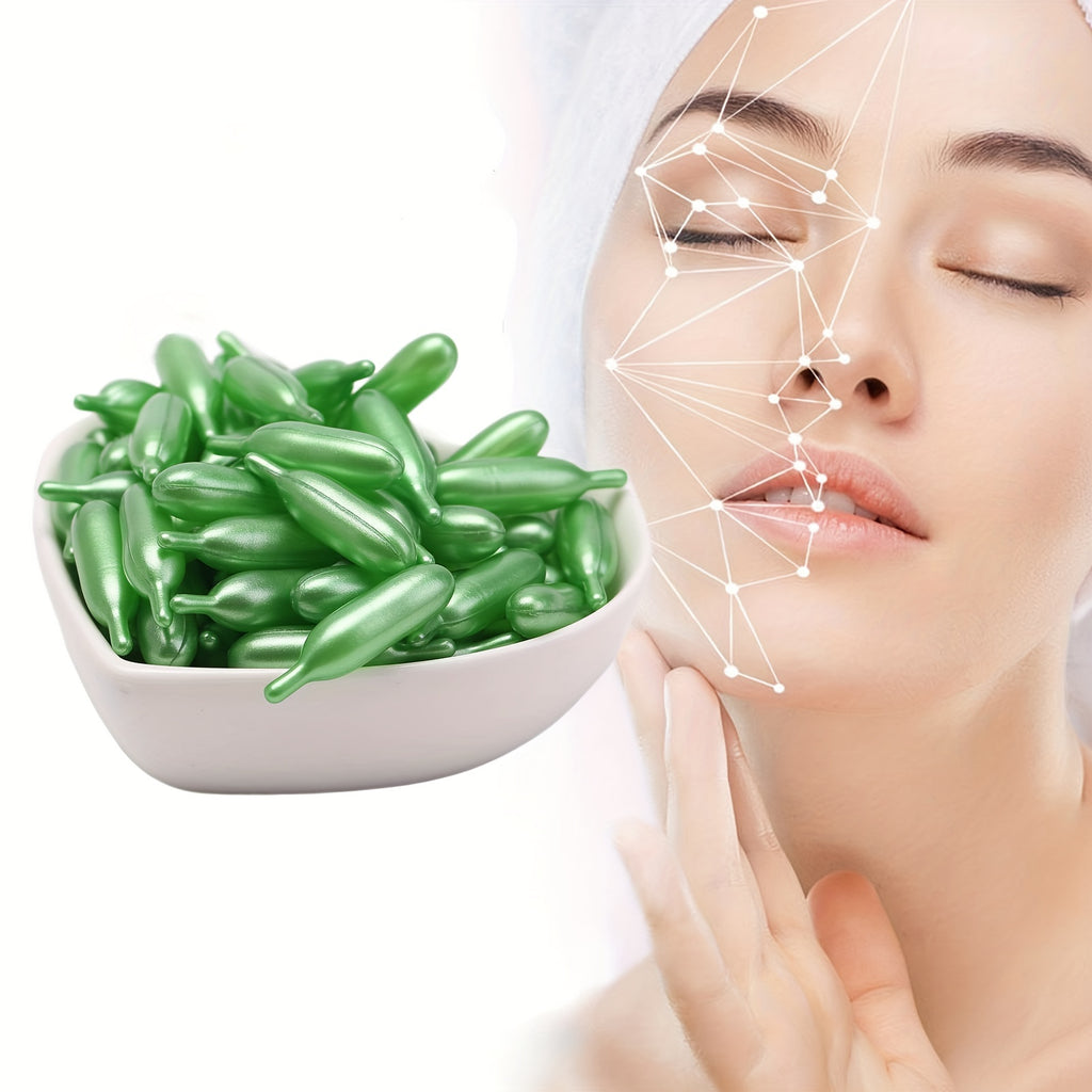 Vitamin E Aloe Vera Facial Capsule Extract, improves Skin Tone, Keeps Skin Moist And Smooth, Facial And Neck Skin Essence Capsules! For Men And Women! Great As A Pre-makeup Preparation, 60/90 Capsule Pack Travel Essentials