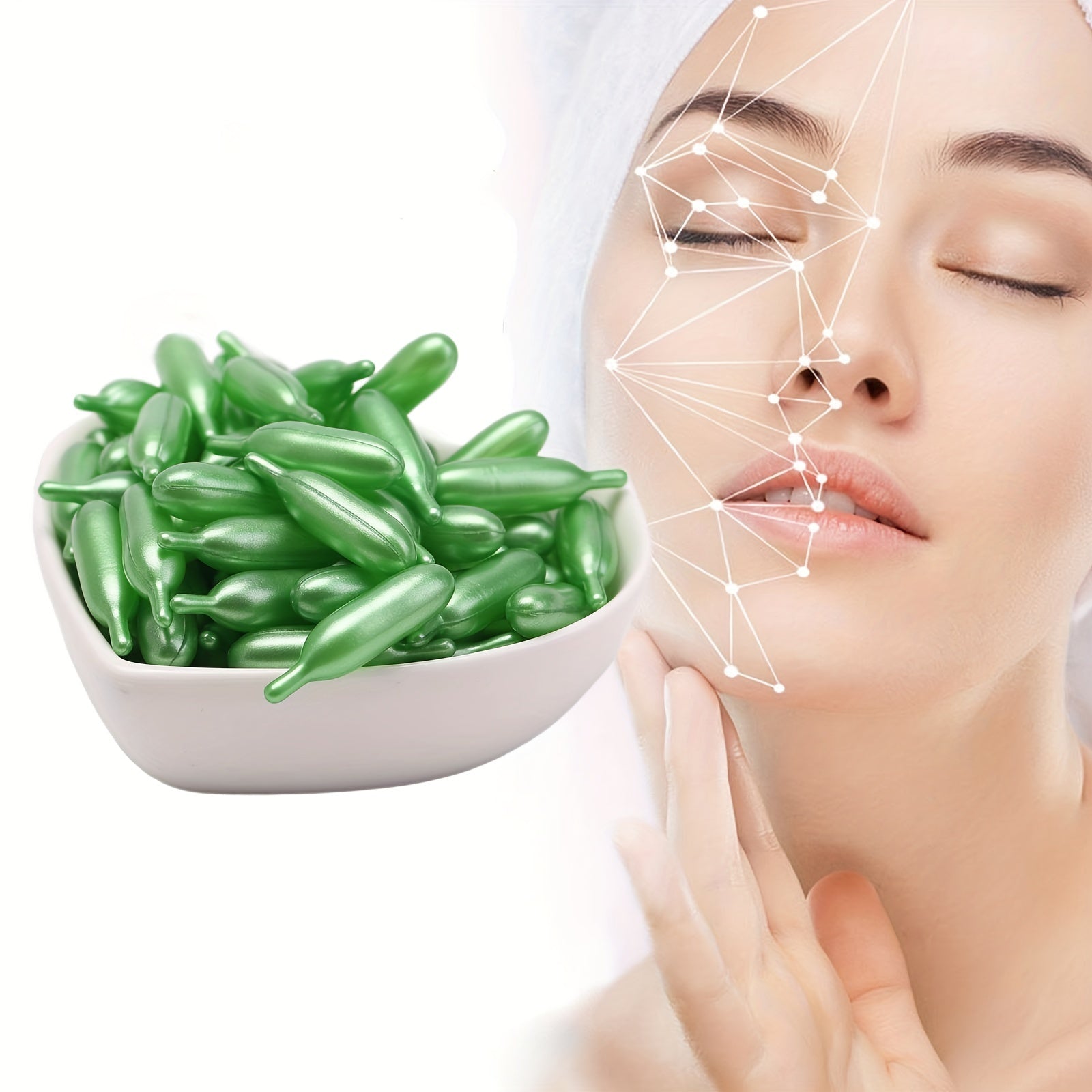 Vitamin E Aloe Vera Facial Capsule Extract, improves Skin Tone, Keeps Skin Moist And Smooth, Facial And Neck Skin Essence Capsules! For Men And Women! Great As A Pre-makeup Preparation, 60/90 Capsule Pack Travel Essentials