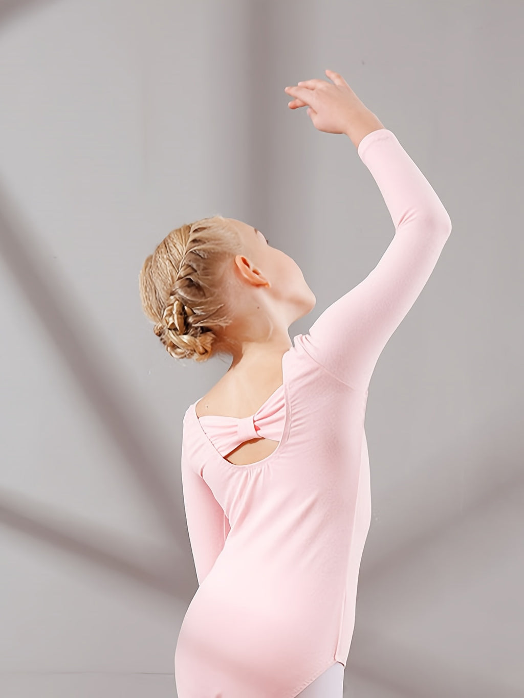 Girls Long Sleeve Bodysuit Leotards Back Bow Ballet Dance Outfit Kids Clothes