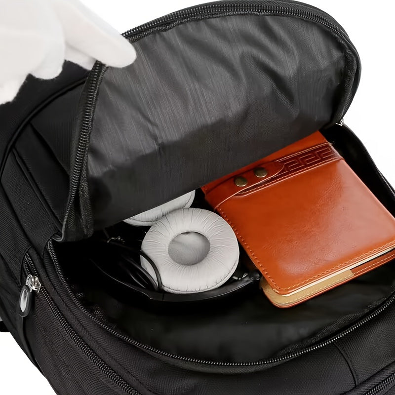 Casual Backpack, Men's Simple Shoulder Bag, Men's Large Capacity Middle School Student Backpack, Computer Travel Bag