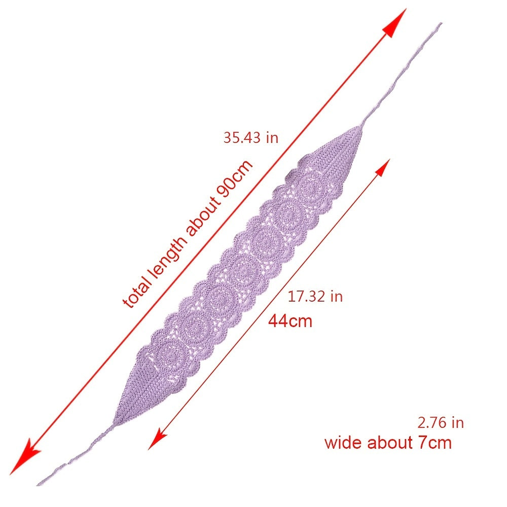 Women Crochet Headbands Boho Knitted Floral Elastic Hairband Vintage Head Wrap Hair Accessories