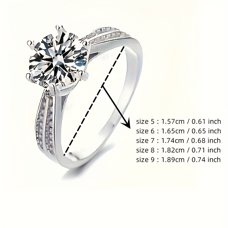 Original Tancise 925 Pure Silvery Ring with Moissanite Diamond and Certificate, Exquisite Jewelry for Women's Engagement Ring