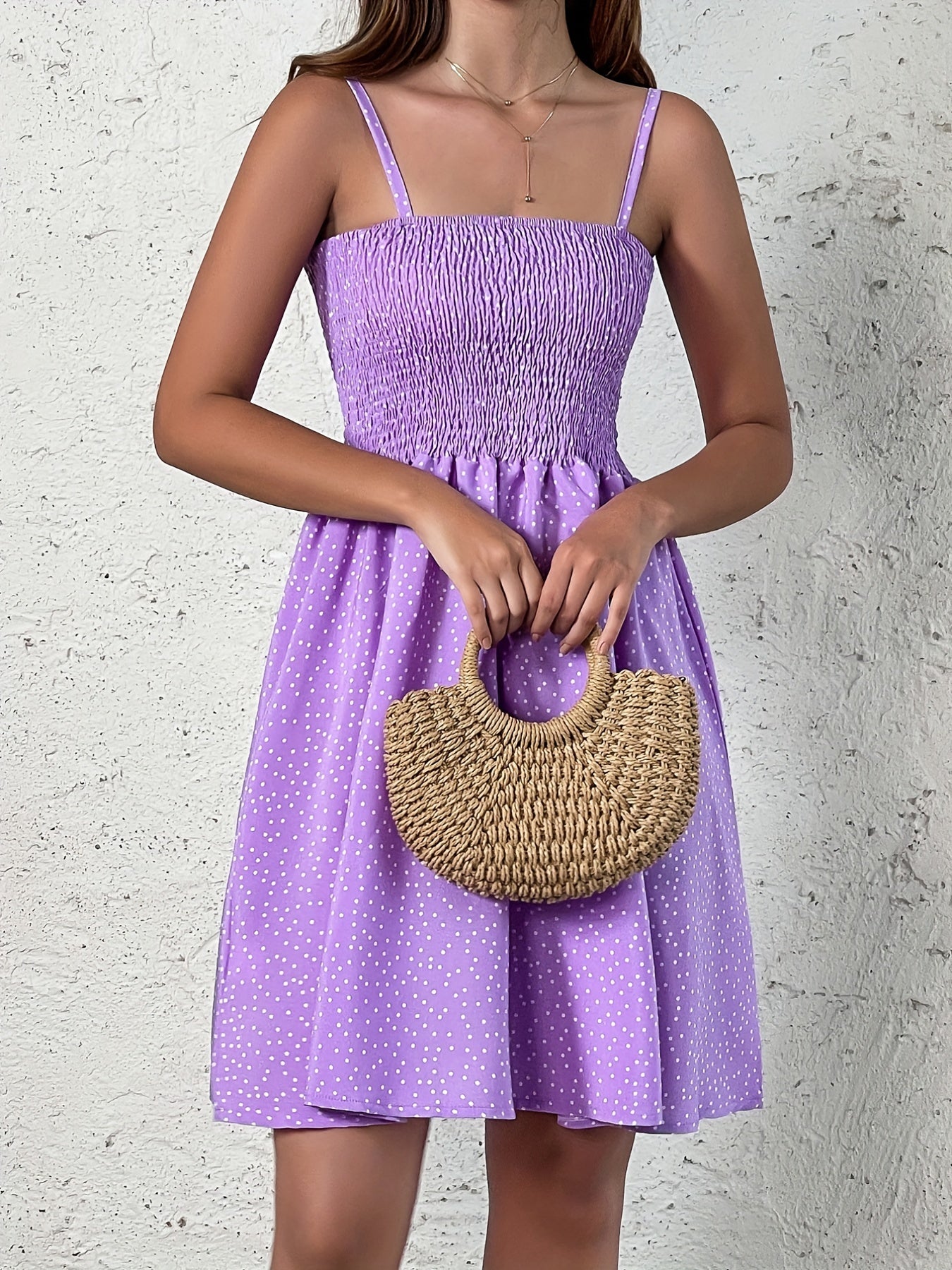 [Summer Cami Dress] Summer Backless Polka Dot Cami Dress | Women's Casual Clothing For Spring