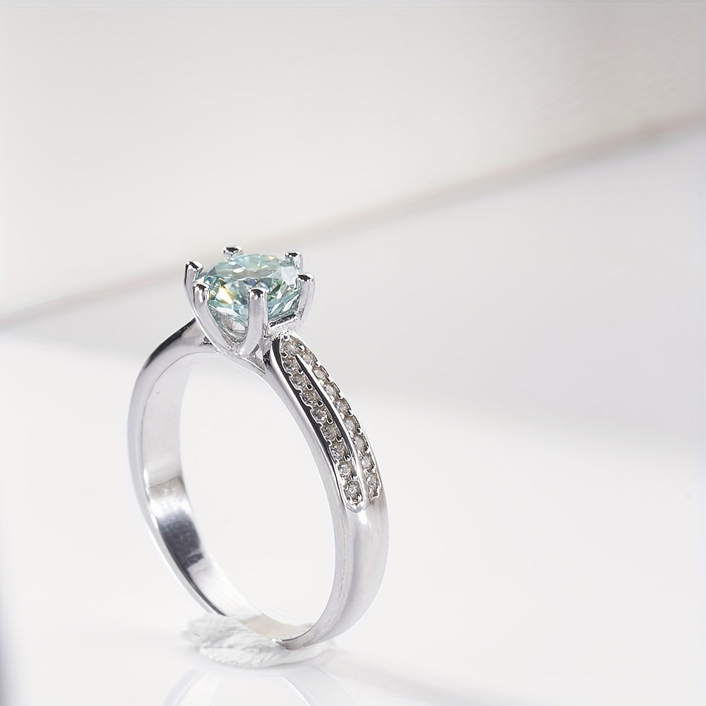 Original Tancise 925 Pure Silvery Ring with Moissanite Diamond and Certificate, Exquisite Jewelry for Women's Engagement Ring