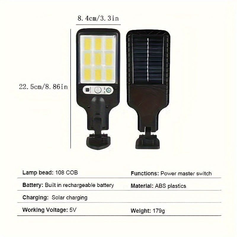 1/2/4pcs Outdoor Solar Street Light, LED Wall Lamp with Remote Control, Garden Light, Human Body Induction Wall Light